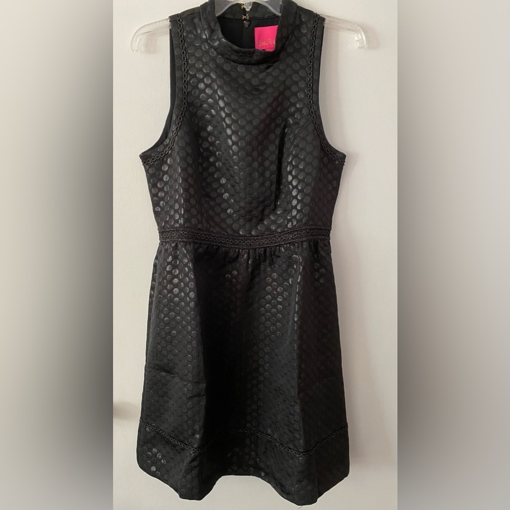 Lilly Pulitzer Zaria Dress in Onyx Polka Dot Jacquard #1